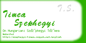 timea szephegyi business card